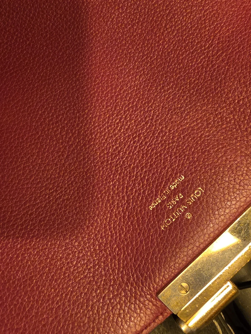 Louis Vuitton Brown Monogram Shoulder Bag with Burgundy Accents